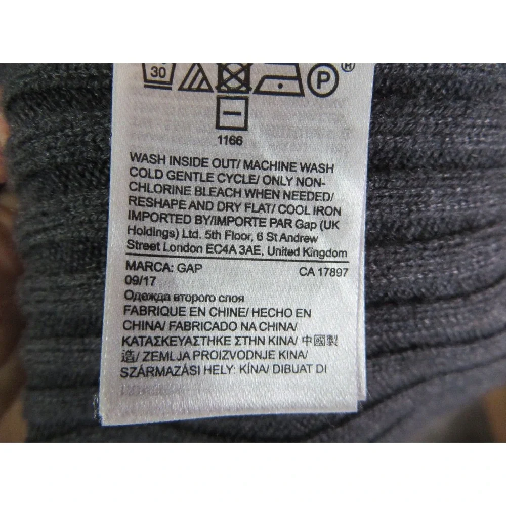 Gap‎ Womens Sweater M Gray Merino Wool Open Cardigan Office Career Cozy